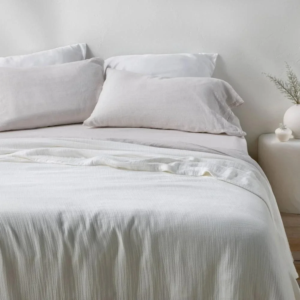 King Rayon from Bamboo Matelasse Blanket White - Casaluna™